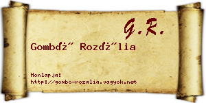 Gombó Rozália névjegykártya
